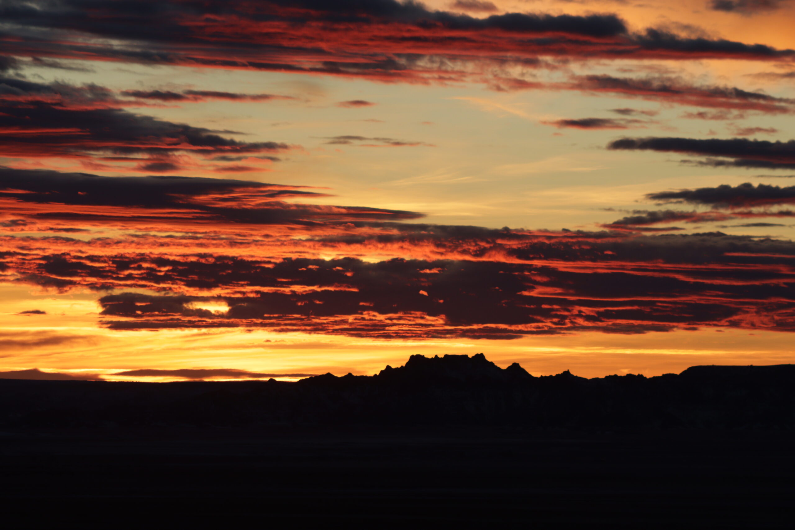 Silhouettes of Badlands Formations